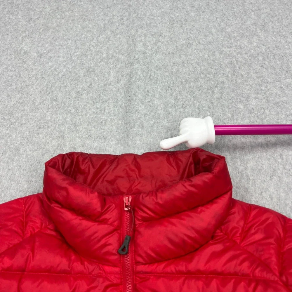 North Face Jacket Mens Large Red 800 Fill Goose Down Quilted Full Zip Puffer